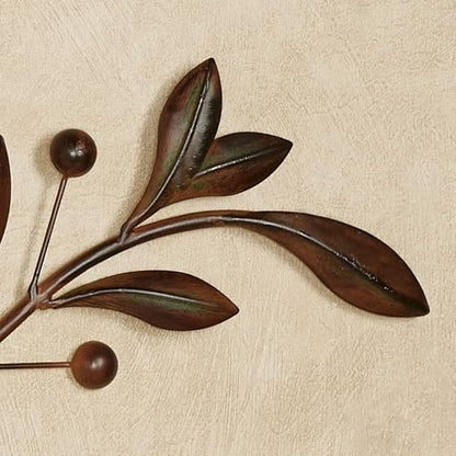 Touch of Class Catalonia Olive Metal Wall Art Topper, Large, Brown - color: Brown, size: 8"L x 46"W