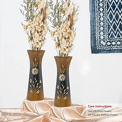 Aeravida Rich and Natural Flower Mango Tree Wood Flower Vase (2 PCS) | Modern Farmhouse Home Décor | Kitchen Bedroom Living Room Home Decoration - size: 2PCS