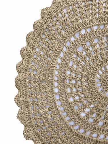 THE BEER VALLEY Jute Hand Crochet Rug 3 Feet Round - Natural - color: Natural, size: 3' (Round)