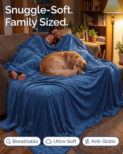 Fleece Blanket Giant 120" x 180" - Ultra-Soft Flannel Throw - Royal Blue - color: 28 - Royal Blue, size: Giant Blanket (180" x 120")