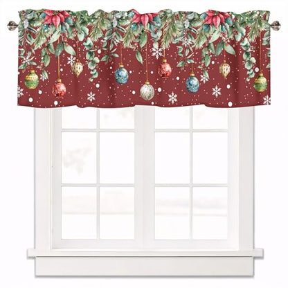 Christmas Kitchen Curtains Valance for Windows 42x12 Inch - color: Christmas-sy-sd0792, size: 42"W x 12"L (Pack of 1)
