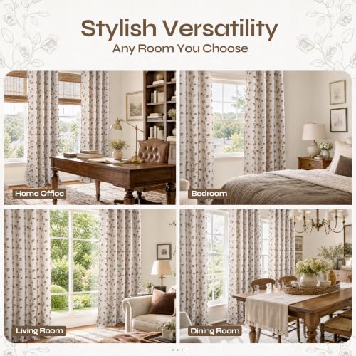BGment Brown Fall Linen Curtains for Living Room 84 inches Long - 2 Panels - color: Brown, size: 52"W x 84"L (Pack of 2)