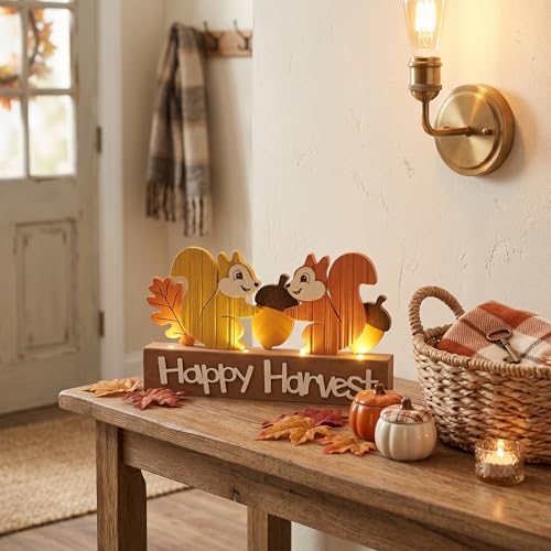 Valery Madelyn Fall Decorations for Home with LED Lights, 12 Inch