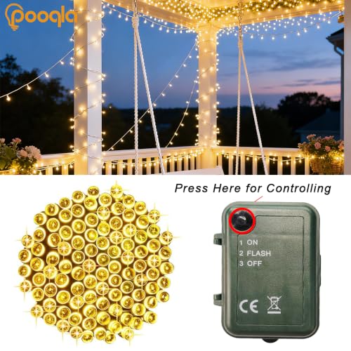 Pooqla Warm White Battery String Lights, 2x50 LED Christmas Fairy Lights - color: Warm White, size: 50 LED x2