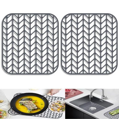 AWOKE Silicone Sink Protectors 12.25 x 11.5 in, 2 Pack for Kitchen Sink - size: 12.25 x 11.5 2PCS
