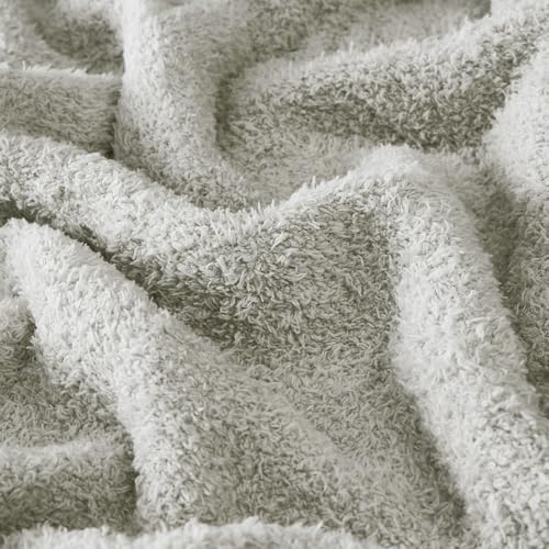 CYMULA Super Soft Knit Throw Blanket Twin Size Light Grey-Lightweight Plush Fuzzy Fluffy Warm Cozy Blankets and Throws for Sofa Bed All Season Use, 60x80 inches - color: Light Grey, size: Twin(60"x80")