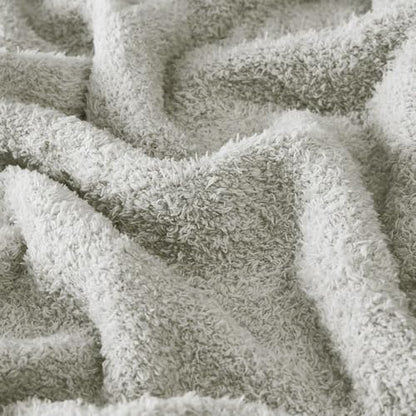 CYMULA Super Soft Knit Throw Blanket Twin Size Light Grey-Lightweight Plush Fuzzy Fluffy Warm Cozy Blankets and Throws for Sofa Bed All Season Use, 60x80 inches - color: Light Grey, size: Twin(60"x80")