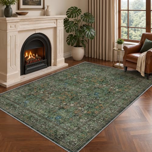 3x5 Rug Small Area Rug Abstract Washable Entryway Rugs, Green - color: Dark Green, size: 3' x 5' (Rectangular)