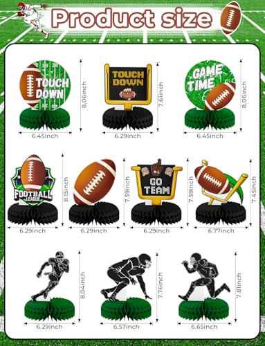 10Pcs Football Party Decorations, Football Centerpieces for Table - style: Football Party