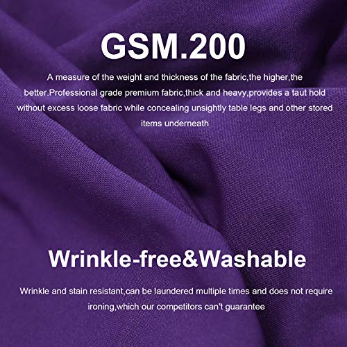 RELIANCER 2 Pack Stretch Spandex Table Covers for Rectangular Tables,4FT Elastic Fitted Tablecloth,Universal Rectangular Table Cloth Protector for Outdoor Party,Wedding,Bar,Birthday,Banquet,Events - color: Purple, size: 48" x 24" (2PC)