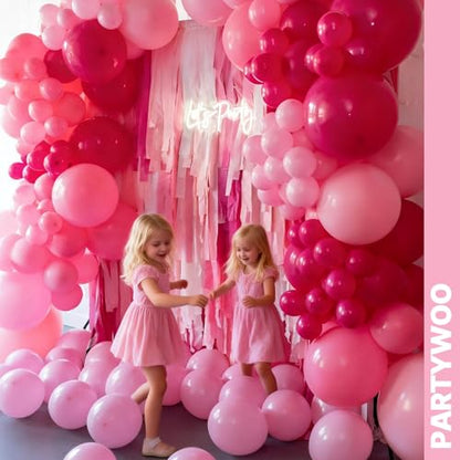 PartyWoo Hot Pink Balloons 66pcs 12 Inch Magenta Fuchsia Latex Balloons - color: Pink-3314