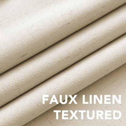 H.VERSAILTEX 100% Blackout Linen Curtains 102" L 2 Panels Bleached Sand - color: Bleached Sand, size: 52"W x 102"L (Pack of 2)