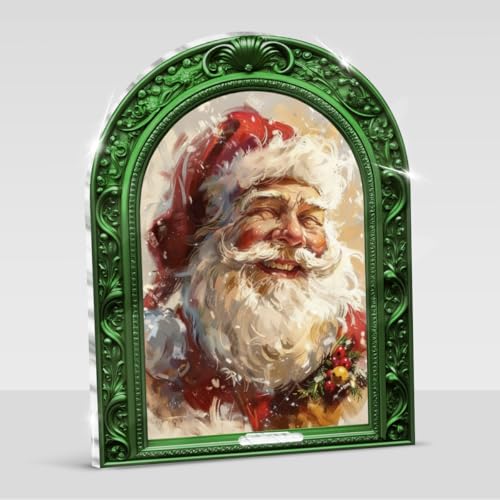Vintage Santa Claus Framed Christmas Sign Table Decorations - color: SANTA12