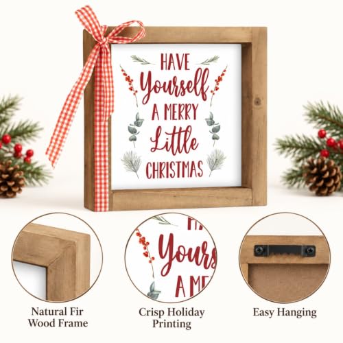 Have Yourself A Merry Little Christmas Sign, Table & Wall Decor - color: white-7