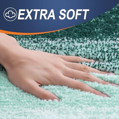 OLANLY Small Bathroom Rugs 24x16, Extra Soft Absorbent Microfiber Bath Rugs - color: Blackish Green, size: 24" X 16"