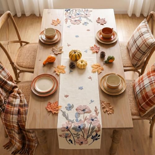 Artoid Mode 3D Chain Embroidery Soft Fall Table Runner 13x72 Inch