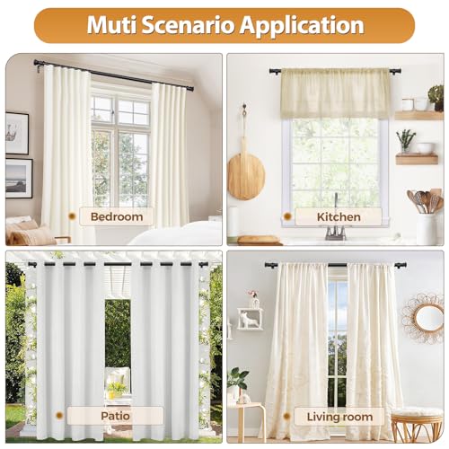 TONIAL Black Curtain Rods for Windows 2 Pack, 32 to 86 Inch, Drapery Rod - color: Black, size: 32-86"(2 Pack)