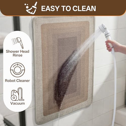Bath Mat Non Slip,Quick Dry Bathroom Rug Under Door,24"x36",Brown - color: Grid Brown, size: 24" x 36"