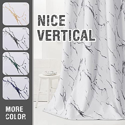 H.VERSAILTEX 100% Blackout Curtains 63 inch Length 2 Panels Set Marble Designs Printed Drapes Thermal Curtains for Bedroom with Black Liner Sound Proof Curtains, Grey - color: Marble- Grey, size: 52"W x 63"L (Pack of 2)