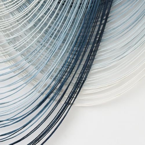Macrame Wall Hanging Large handmade Navy Blue Ombre Fiber Art 57"W*39"L - color: Navy Blue