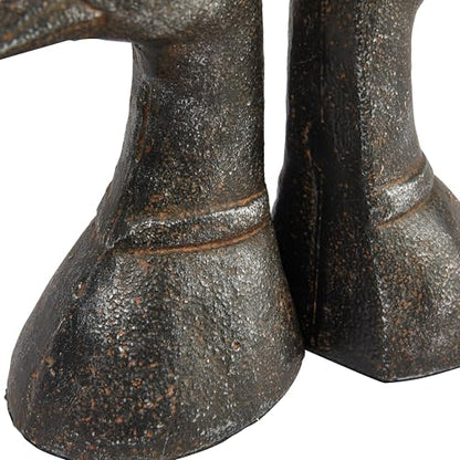 Creative Co-Op Decorative Distressed Cast Metal Duck Head Bookends, Black, Set of 2 - color: Black