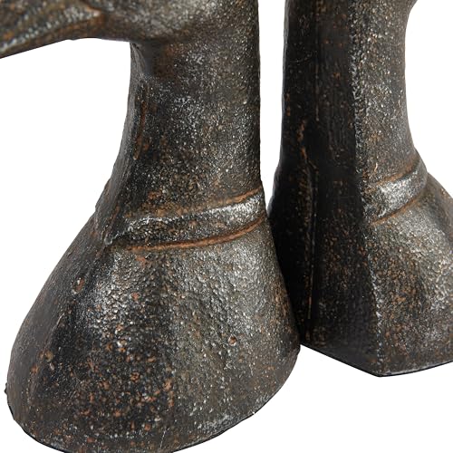 Creative Co-Op Decorative Distressed Cast Metal Duck Head Bookends, Black, Set of 2, 4.25" L x 3" W x 5.75" H (Pack of 4) - color: Negro
