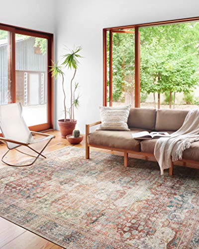 Loloi Loren Brick/Multi 3'-6" x 5'-6" Accent Rug - color: Brick / Multi, size: 3'6" x 5'6" (Rectangular)