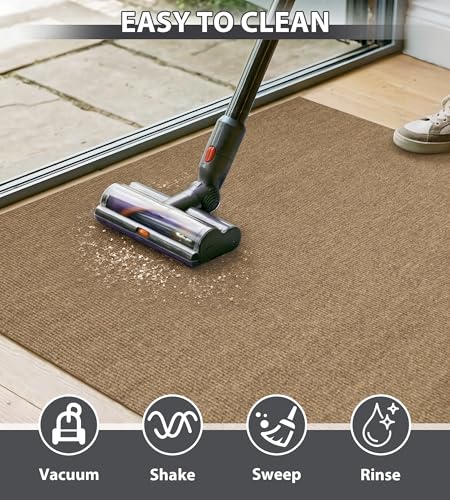 jxgzyy Outdoor Runner Rug 2'11" x 9'10" with Scraper Pile - color: Brown, size: 2'11" x 9'10" (Rectangular)