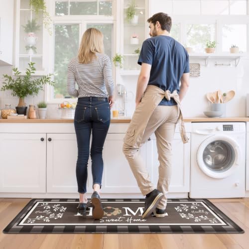 Kitchen Mats 2PCS, Anti Fatigue Rugs, 17.3x30+17.3x47.2in,Brown - color: Brown, size: 17.3’’x 30’’+ 17.3’’x 47.2’’