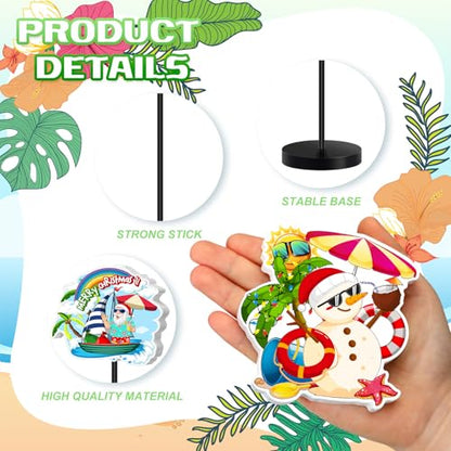 DoubleFill 6 Pcs Christmas in July Decoration for Table Centerpieces - style: Christmas in July Hawaii