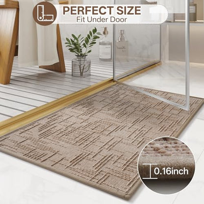 Bath Mat Non Slip,Quick Dry Bathroom Rug Under Door,20"x32",Brown - color: A- Brown, size: 20" x 32"