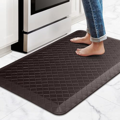 HappyTrends Kitchen Floor Mat - 4/5 Inch Thick Anti-Fatigue Kitchen Rug - color: Chocolate, size: 36"L x 22"W x 0.8"Th