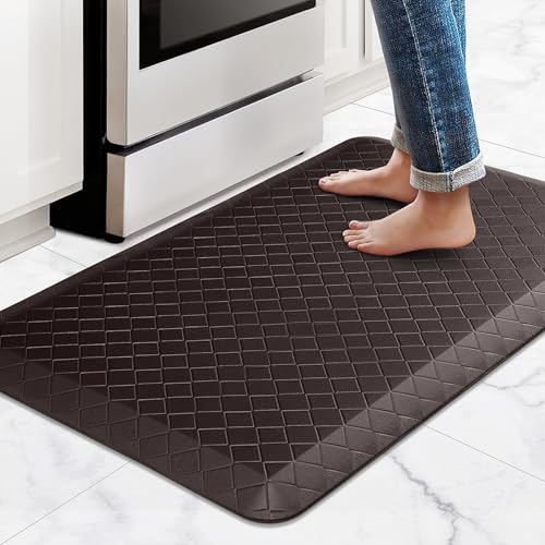 HappyTrends Kitchen Floor Mat - 4/5 Inch Thick Anti-Fatigue Kitchen Rug - color: Chocolate, size: 36"L x 22"W x 0.8"Th