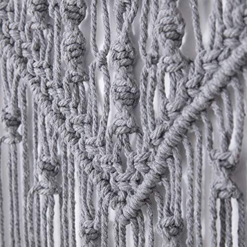laddawan Macrame Wall Hanging Cotton Rope Wall Art Woven Tapestry Boho Chic Wall Decoration (Light Grey)