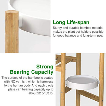 Bamboo Plant Stand Indoor, 3 Tier Plant Shelf Table for Multiple Plants