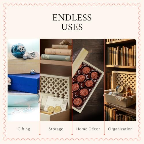 Mela Artisans Trellis Mango Wood Storage Box - Whitewash, 7.5x4.5 in - color: Whitewash, size: Medium