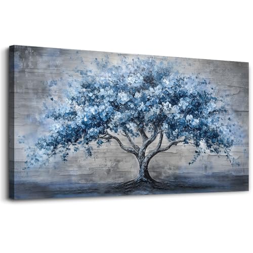 KELIYUAN Large Canvas Wall Decor Painting Wall Art For Bedroom Living Room Decoration Abstract Blue Tree Artwork Print Picture Room For office Room Dining Room Home Decor Home Aesthetics 30x60 In - color: Abstract Blue Tree, size: 60"L x 30"W