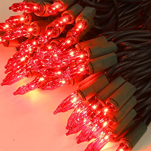 LJLNION 3 Sets Valentines Lights, 150 Count 33 FT Each Mini String Lights, Green Wire Fairy Light, 120V UL Certified Connectable Christmas Tree Light for Holiday Winter Patio Party Outdoor Decor, Red - color: Red, size: 3 Pack