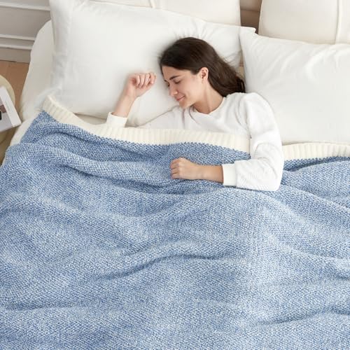 Snuggle Sac Heather Blue Bed Blanket Oversized Twin XL 66x90, Super Soft Warm Blankets for Bed, Living Room, Luxurious Microfiber Blanket Dupes, Heather Blue, 66x90 - color: Heather Blue, size: Twin-XL (66"x90")