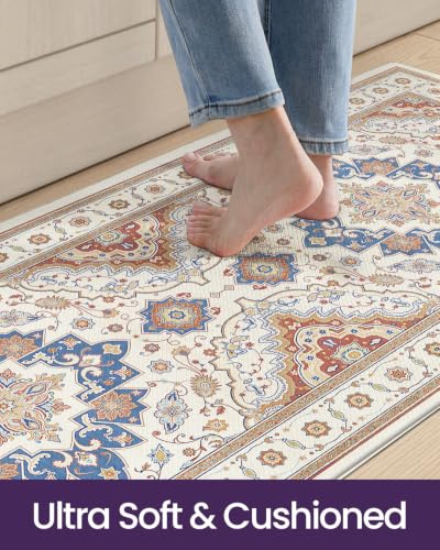 DEXI Kitchen Floor Mats Cushioned Anti Fatigue Runner Rug, 24x59 Beige - color: Light Beige, size: 59"L x 24"W x 0.4"Th
