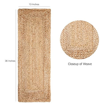 COTTON CRAFT Jute Braided Table Runner - 13x36 inches Natural Table Runner - color: Natural, size: 13x36 Inches