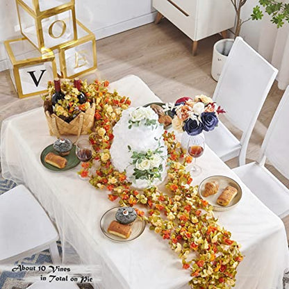 8Pcs x 8.2FT Artificial Flower Garland Rose Vine, Fall Champagne Flower - color: Fall Champagne 8pcs, 1.5" Rose Flowers, size: 8.2FT Vines