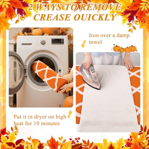 SHACOS Fall Runner Rug 2x8 ft Non Slip Washable Hallway Kitchen Rug Runner - color: Orange, size: 2' x 8'