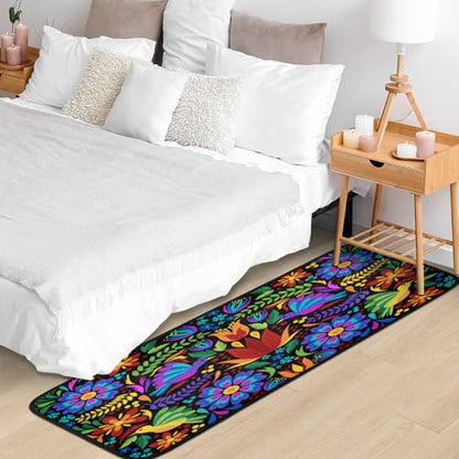 Floral Mexican Birds Kitchen Rugs Indoor Outdoor Non Slip Kitchen Floor Mats Area Rugs Runner Rug Laundry Room Rug 40x20 in - size: 1'8" x 3'4" (Runner)