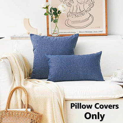 Home Brilliant 16x16 Pillow Covers Square Pillowcases Accent Pillow Covers for Bedroom, 16 inches, Set of 2, Navy Blue - color: Navy Blue, size: 16" x 16" (Pack of 2)