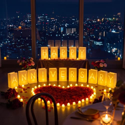 Aurelema 6088 Pcs Happy Anniversary Light up Letters Sign Sets - style: Happy Anniversary