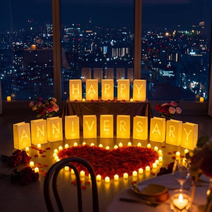 Aurelema 6088 Pcs Happy Anniversary Light up Letters Sign Sets - style: Happy Anniversary