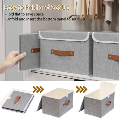 Yawinhe Collapsible Storage Boxes,Grey,10.2x7.9x6.7in,1-Pack - color: Grey, size: S/(1 Pack)