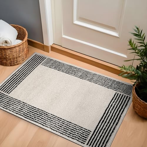 Rugshop Modern Bordered Minimal Area Rug for Kitchen Cream 2' x 3' - color: Cream, size: 2' x 3' (Rectangular)