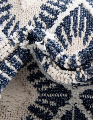 Rugs.com Boho Collection Rug – 4 Ft Runner Blue Medium-Pile Rug Perfect for Hallways, Entryways - color: Blue, size: 2' x 4' Runner